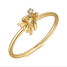 18K Gold Plated Copper Ocean Jewelry Ocean Animal Ring Colorful for girl